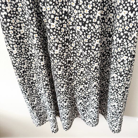 MOLLY BRACKEN | Black White Ditzy Mini Print Floral Dress High Low Hem | Size XL - Picture 10 of 12